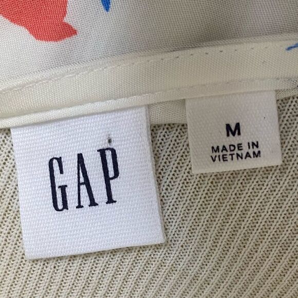 Gap Floral White Lightweight Midi Shortsleeved Sundress - Picture 8 of 9